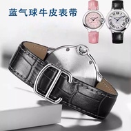 < Ready Straw-Suitable for Cartier Blue Balloon Strap Genuine Leather Watch Strap Men Women Convex I