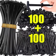 40/60/100Set Nylon Car Cable Tie Fixed Buckle - Universal Self-Locking Zip Ties - Heavy Duty Car Fas