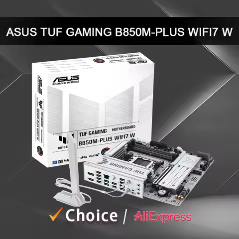 ASUS New TUF GAMING B850M PLUS WIFI7 W AMD B850 Micro-ATX Supports up to 9000 series Ryzen Socket AM
