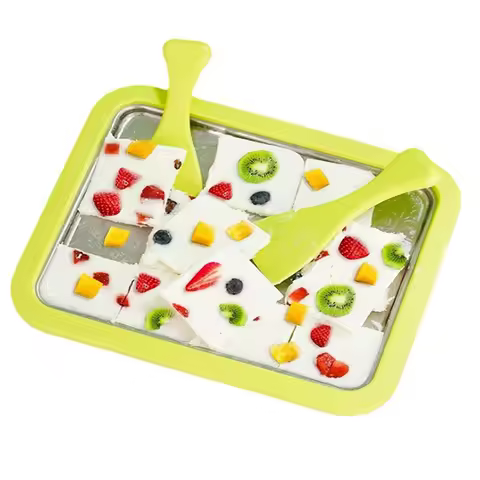 B51C Fried Yogurt Machine Stainless Steel Ice Cream Frozen Yogurt Machine Quick Cooling Tray With Tw