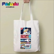 3 worlds Aesthetic Blacu Vintage Tote Bag Shopping Bag