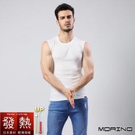 【MORINO摩力諾】發熱衣 無袖圓領衫 背心(白) MO5106