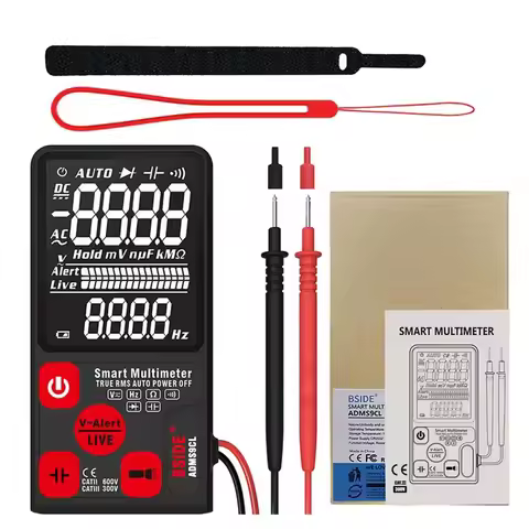 Auto Ranging Digital Multimeter, 9999 Counts LCD Multimeter with Amp, Volt, Ohm, Diode and Resistanc
