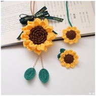 Kerongsang Loket Kereta Bunga Matahari Penanda Buku Benang Bunga Berkait Kit DIY Hadiah Buatan Tanga