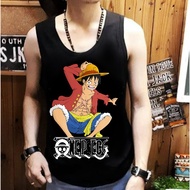 Yc Collection / Men's Singlet with Latest Cartoon Pattern Luffy Squat Image / Men's Clothing