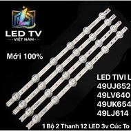 LG TV LED 49UJ652/ 49LV640s / 49UK6540 / 49LJ614 - 100% New 2 BARS Each Bar 12 LED 3v BIG EYES