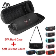 MAXROCK Hard EVA Travel Bags Carry Storage Box + Soft Silicone Case For JBL Charge 5  Bluetooth Spea