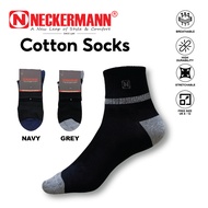 Neckermann Cotton Unisex Ankle Socks Free Size (UK6-UK12)-Black /Stoking Kerja/Outdoor/Pelajar/Hitam