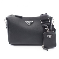 【二手】Prada PRADA 肩背包 SAFFIANO TRAVEL 2VH113 黑色 Saffiano 皮革三角 Logo 肩背包 男女通用