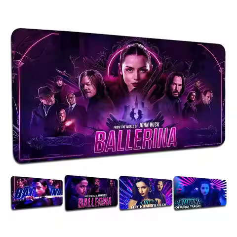 Ballerina The World Of John Wick 90x40cm Big Office Student Gaming Thickened Large Writing Pad Non-s