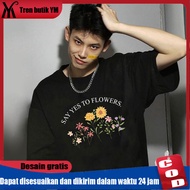 YM T-shirt Men's Oversized Black Short Sleeve Cool Premium Street Style Adult Distro Round Neck C124