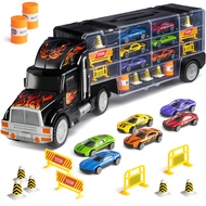 Play22 17 in 1 Kids Toys Ages 3-5, Truck Transport Car Carrier with 6 Cars, 11 Accessories, Birthday