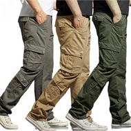 Ready Stock Cargo Pants Men Plus Size Cargo Pant Multi-pockets Military Long Slacker Pants Worker Pa