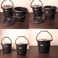 2.5 Gl Black Multipurpose Bucket With Lid / Black And Thick Bucket Stock