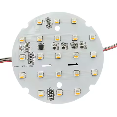 10 Pixels/Set 90mm PCBA UCS2904-RGBW(6500K) IC Addressable RGBW Pixel Light DC24V Input Non-waterpro