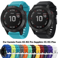 Watchband Strap for Garmin Fenix 6X /6X Pro Sapphire 5X /5X Plus/ Fenix 3 HR Sport Silicone Band 26m