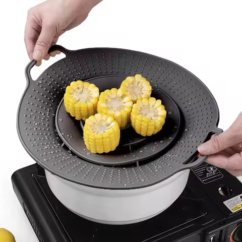 Universal 30cm Silicone Pot Lid Pot Cover Spill Stopper Lid Reusable Multifunctional Overflow Stoppe