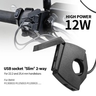 Motorcycle Dual USB Charger Plug Socket Adapter For BMW R1300GS R 1300 GS R1250GS R1200GS Adventure 
