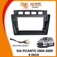 Android Player Casing KIA PICANTO 9'' 2004-2009(EUROSTAR)-BLACK (WIth PNP Socket)
