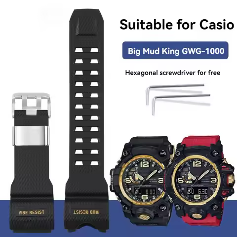 For Casio Big Mud King Silicone Rubber Watch Strap Bracelet G-SHock GWG-1000 GWG-1000GB Waterproof W