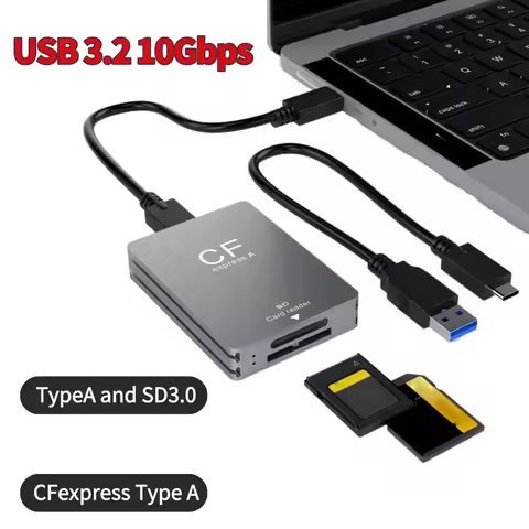 2-in-1 CFexpress Type A SD Card Reader CF Express Card Reader Type A Adapter USB 3.2 10Gbps Portable