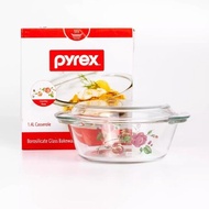 Pyrex Casserole 2.0L Country Rose With Glass Lid/Country Rose Pyrex Bakeware Casserole 1.4L/Mangkuk 