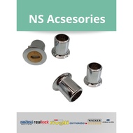 Glass CONNECTOR PIPE TO WALL GLASS HOLDER BRASS PIPE Stainless Color