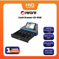 IWARE Cash Drawer CD-408 Metal Thick Plate 7 Banknote Slots 4 Black Metal Slots