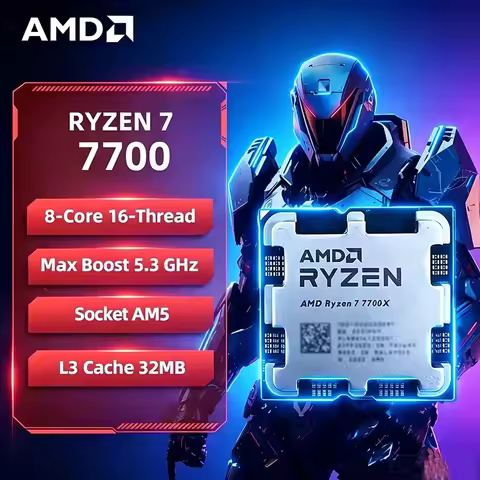 AMD Ryzen 7 7700 R7 7700 CPU 8-Core 16-Thread 5.3GHz Unlocked Desktop Processor Socket AM5 Gaming CP