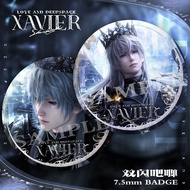 2Pcs/Set Love and Deepspace Xavier Dark King Holographic Badges 75mm Double Flash Tinplate Button Pi