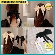 Korean Hair Clips for Adult Women, Plain Ribbon Hair Clips, Silk Satin Fabric, Imported Material AK2