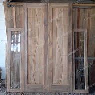 Kusen pintu dan jendela kupu tarung Fullset kayu jati
