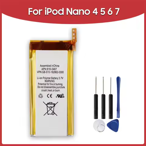 New Replacement Battery 616-0406 For IPod Nano 4 4th 616-0407 Nano 5 5th For Ipod Nano 4 5 6 7 Gen 6