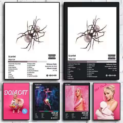 2023 Music Album Doja Cat Scarlet Poster Aesthetic Pop Hip Hop Rapper Single Ep Cover Demons Canvas 