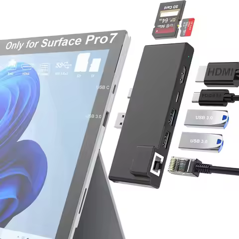 Microsoft Surface Pro 7 Docking Station 4K/60Hz HDMI,1000M Ethernet Adapter,60W USB-C PD Charging, S
