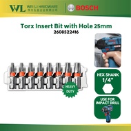 BOSCH 2608522416 Pick & Click Insert bits Pack Torx with Hole 25mm/Skru Set/Mini Skru/Drill Bit Set