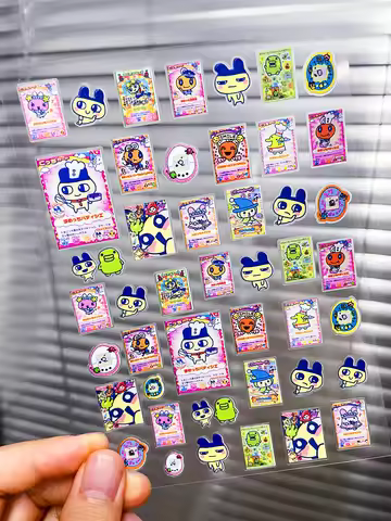 Kawaii Y2K Cute Pet Japanese Anime Self Adhesive Nail Sliders Pixel Style Mini Hand Account Diy Acce