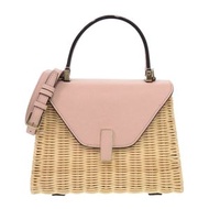 Valextra Mini Iside 藤編皮革米色/粉紅色兩用手提包 1365 [二手] 成色極佳