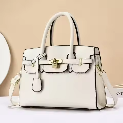 New Women's Lychee Pattern Crossbody Bag - Solid Color, Minimalist Design, Large Capacity, Luxury Vi