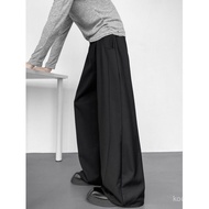 Breathable Sports Black Drape Scimitar Trousers Men 2026 Spring American Style Diagonal Cut Loose Wi