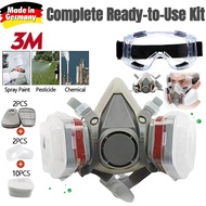 Berkualiti 3M 6200 RESPIRATOR + 3M 6001 CARTRIDGE + 3M 501 COVER + 3M 5N11 FILTER KN95防护面罩
