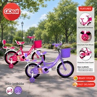 GDeal 14 & 16 Inch Bicycle Children Princess Kids 4 wheels Road Bike Outdoor Ride Adjustable Seat Ba