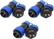 Uonecn 3 pcs SP2110 2 pin IP67 waterproof LED power wire connector Screw Press Connect Plug Aviation