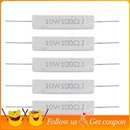 5 Pcs 10W Watt 100 Ohm 5%  Wirewound Cement Resistors