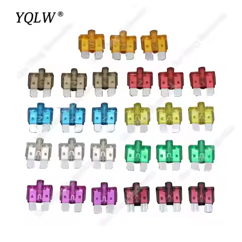 27 PCS/LOT 5A~40A 32V Medium Size Auto Fuse Inserts Car Insurance Tablets Fuse With Lamp Car Inserts