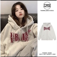 HFB printed cotton fleece hoodie with zipper hood is super hot