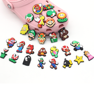 Hot Jibz 1pcs Cartoon Croc charms Japan game Super Mario Slipper Buckle Shoe Decorate Jibz For Croc sandals Accessories kids boy girls Party X-mas Gifts