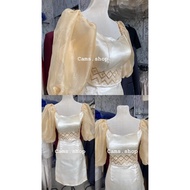 Filipiñana Ladies Barong Terno Croptop / Pencil Cut Skirt