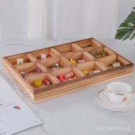 Compartment Tray Stall Solid Wood Storage Box Nut Desktop Grid Square Grid Succulent Multi-Grid Wood