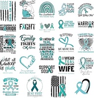 DTF Transfers Ready to Press - 24 PCS Cervical Cancer Iron on Transfers for T-Shirts, Ribbon Heat De